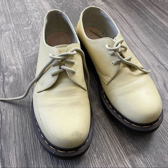 Dr. Martens Shoes 1461 Pastel Yellow Virginia Leather Oxford - Picture 14 of 16